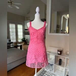 Blue Rain Pink Floral Mini Dress